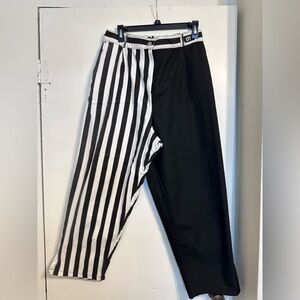 Stylish Black and White Striped Women's Pants